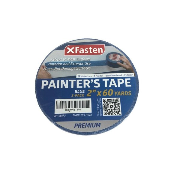 XFasten 3 Rolls 2" x 60 Yards Painter’s Tape Blue New - Picture 1 of 2